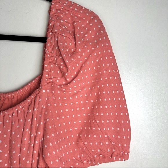 Cleobella Peach & White Polka Dot 100% Viscose Kimberly Belted Dress Size S - Picture 10 of 16